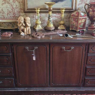 Vintage buffet & modern decor.