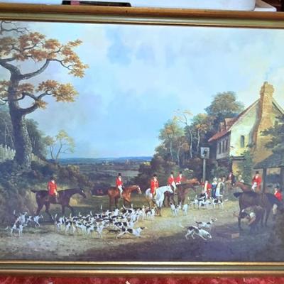 Sale Photo Thumbnail #40: Framed Print Hunting Scene