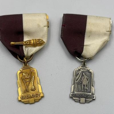 Sterling and Gold Filled Vintage Educational Award Pins