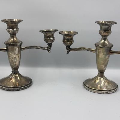Matching Vintage Sterling Candelabras 