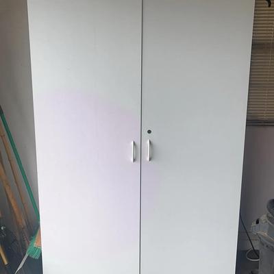 Large White Two Door Storage Cabinet 