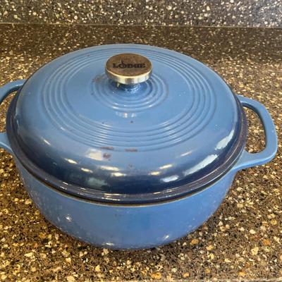 Lodge Enameled Cast Iron Dutch Oven in Lagoon Blue
