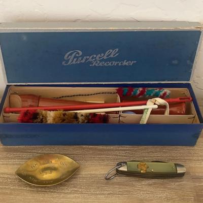 Vintage Kids Collection: Purcell Recorder, 12th Century German Dish and Vintage Pocket Knife