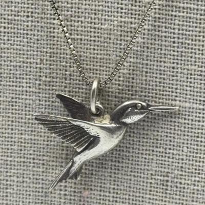 Sterling Hummingbird Pendant On Sterling Chain