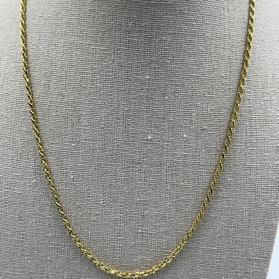 Gold Plated On Sterling Rope Chain 