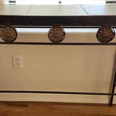Southwestern Metal and Tile Patio/Plant Table