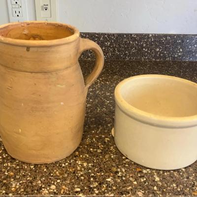 Vintage/Antique Stoneware Pitcher And Crock