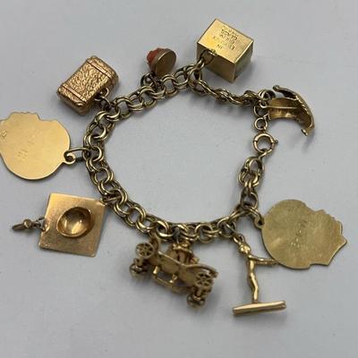 Vintage 14k Gold Charm Bracelet