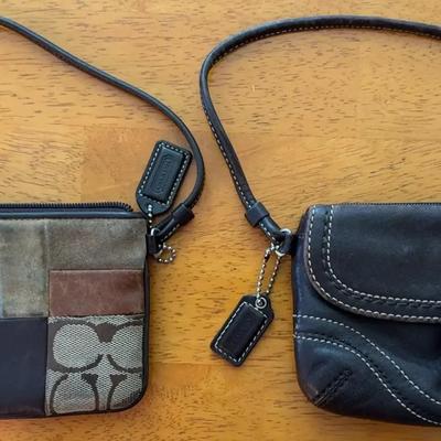 Coach ~ Limited Edition Holiday Patchwork Wristlet, Y2K Black Buckle Wristlet