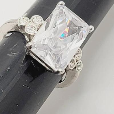 Sz 8 ROCK Rectangle Cut Placeholder or Travel Ring