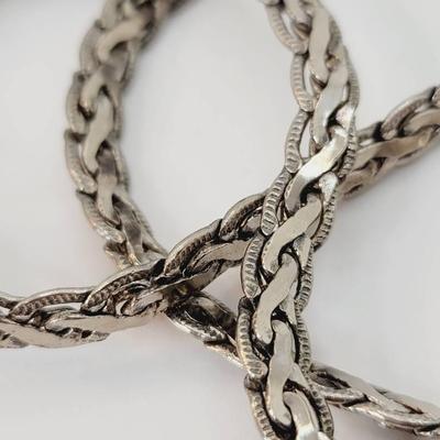 Sterling Double Flat Link Chain Necklace 925