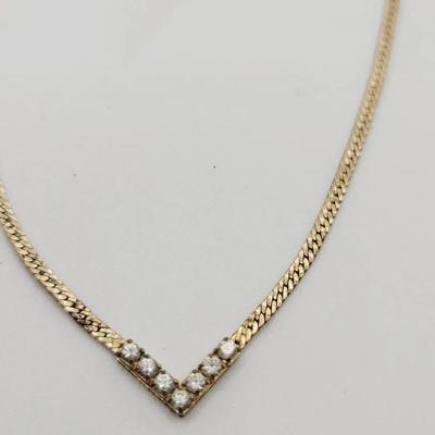 14k GF Diamond Point Necklace 