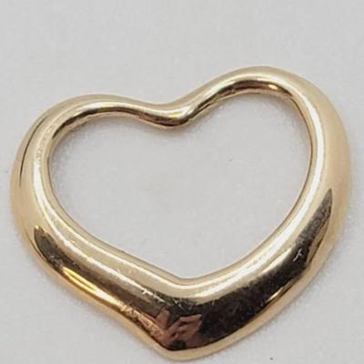 14k Yellow Gold Heart Slide Pendant 