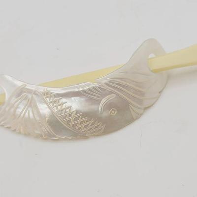 Carved Mother of Pearl Hair Pin