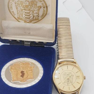 State of New Jersey Service Medal and Watch