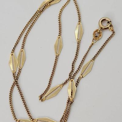 14k Yellow Gold 15" Choker Necklace MCM Style