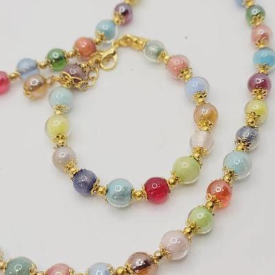 Murano Glass Italy Necklace and Bracelet 