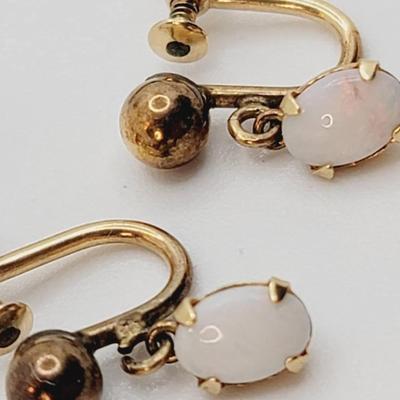 1/20 12k GF Opal Screw Back Earrings