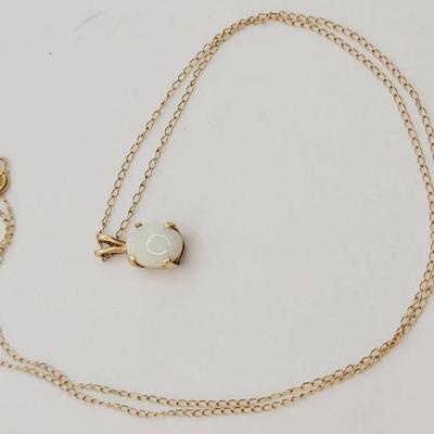 14k Yellow Gold and Opal Necklace 