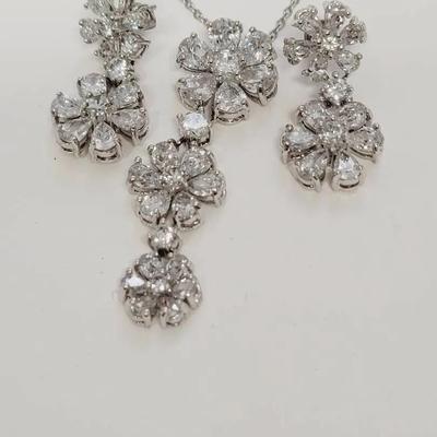 Dazzling Clear Stone MM China Silver Tone Prom Homecoming Jewelry 