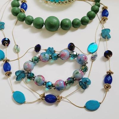 Mermaid Blue and Green Necklaces and Bracelets 
