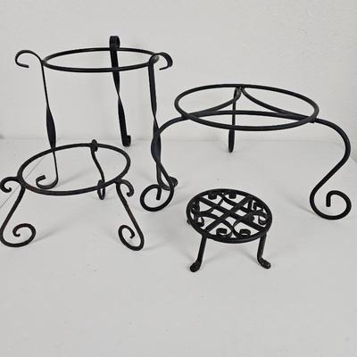 Lot #119 - Set of 4 Wrought Iron Plant Stands