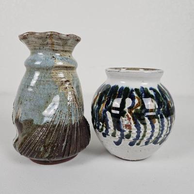 Lot #98 - Vintage Hand-Thrown Studio Art Pottery Vases