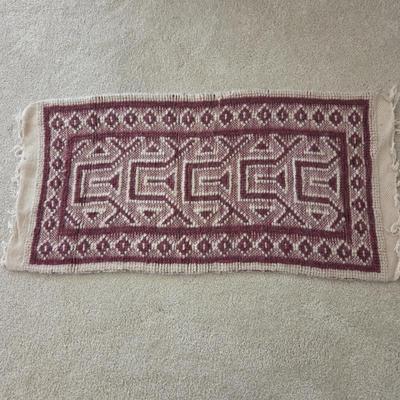 Lot #220 - Hand Woven Wool Rug Mat