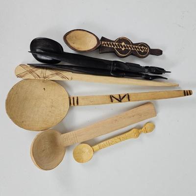 Lot #101 - African Handcrafted Wooden Spoons and Utensils
