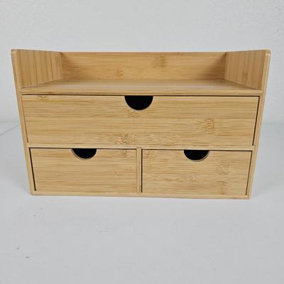 Lot #117 - 3-Tier Bamboo Desk Organizer