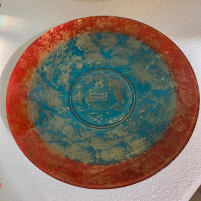 Lot #203 - Large Hand Painted Glass Bowl Purchased in Dubai