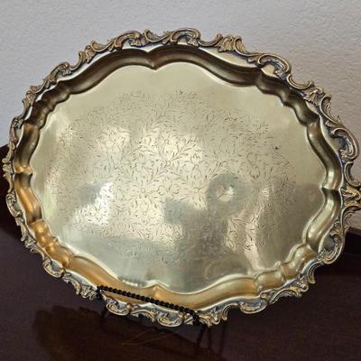 Lot #152 Antique Brass Serving Tray