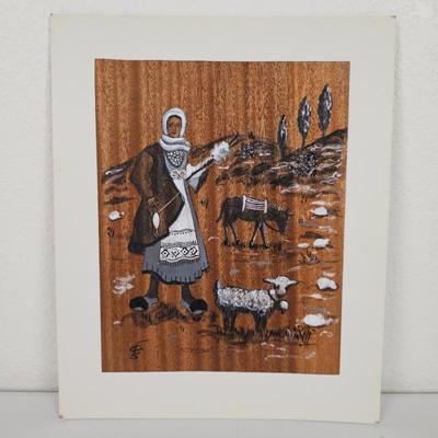 Lot #99 - Signed Original Rural Life Painting on Wood