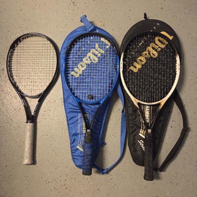 Lot #232 - Prince and Wilson Tennis Rackets With Cases