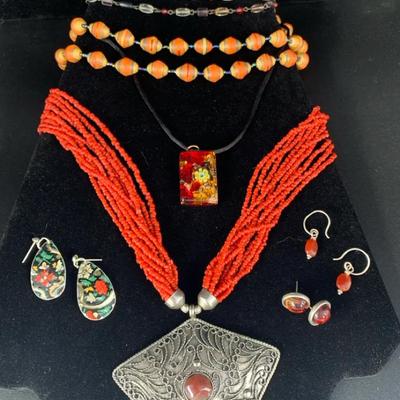 Th158 rust colored costume jewelry