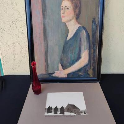 Th221 fenton vase vintage art