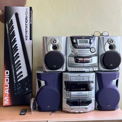 M-Audio Keystation 49ES Keyboard & JVC Stereo System