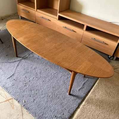 Mid-Century Modern Coffee Table – Teak Style Oval