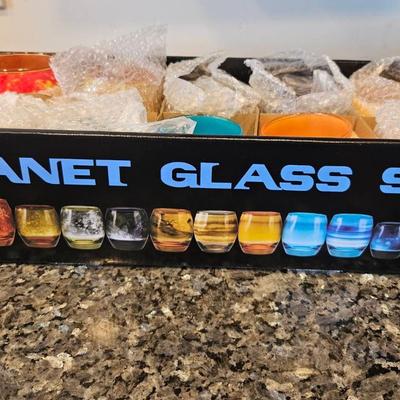 Awesome Retro Planet Glass Set of Decorative Drinking Glasses
