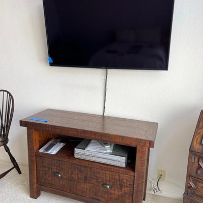 Entertainment Center With TV And DVD Player