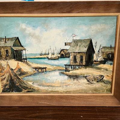 Oil Painting Of Seaside Cottages