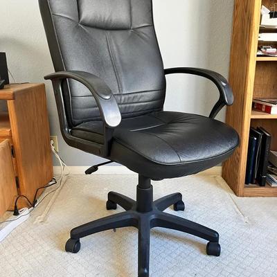 Black Faux Leather Office Chair