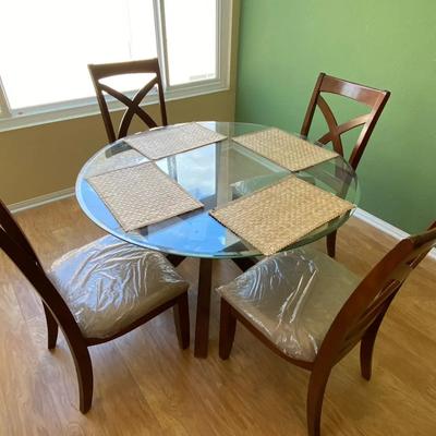 Glass Top Dining Table & Chairs 