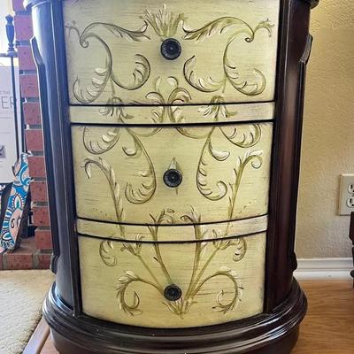 Hand painted 3-Drawer Side Table
