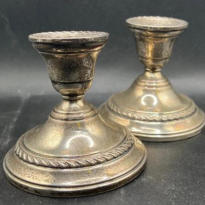 Pair of Sterling Silver Preisner Weighted 131 Candlesticks