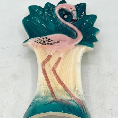 1986 Sarsaparilla Deco Flamingo Ceramic Wall Hanging