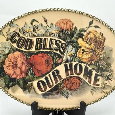 Vintage Style “God Bless Our Home” Decorative Flue Cover