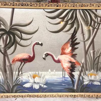 Fun Flamingo Framed Art 