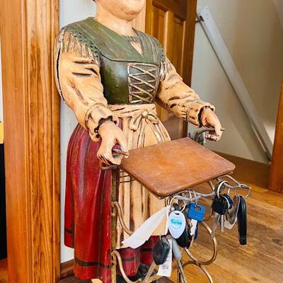 31.5” Antique Wine Rack & Key Holder