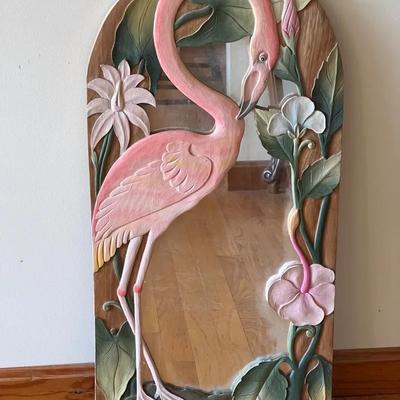 31” Pink Flamingo Mirror